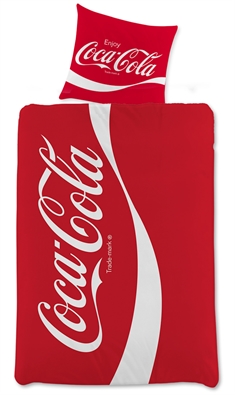 Coca Cola sengetøj - 150x210 cm - Sengelinned med 2 i 1 design - 100% bomulds sengesæt